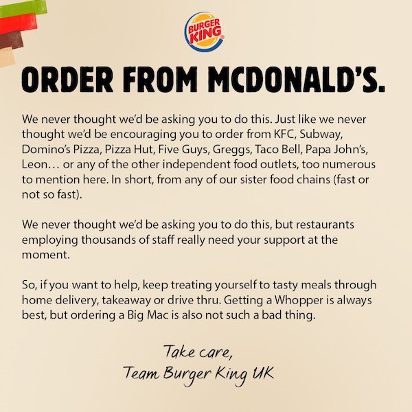 Publicité de Burger King